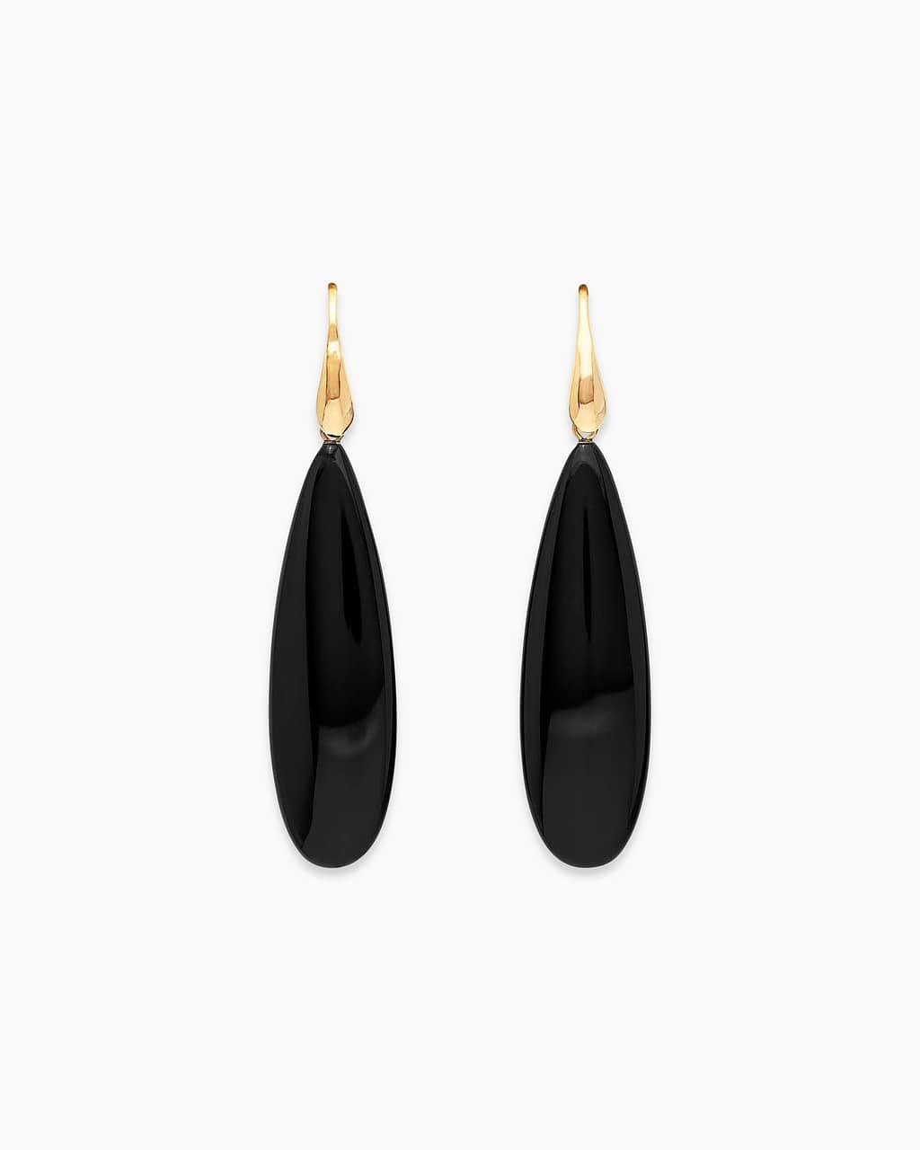 BAZ onyx earrings with gold-plated hooks
